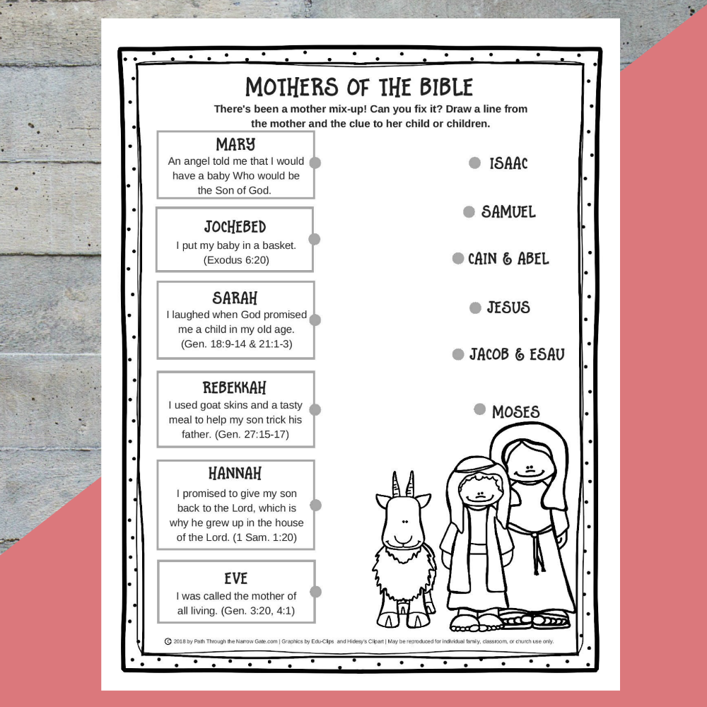 Free Printable Bible Worksheets For Kids