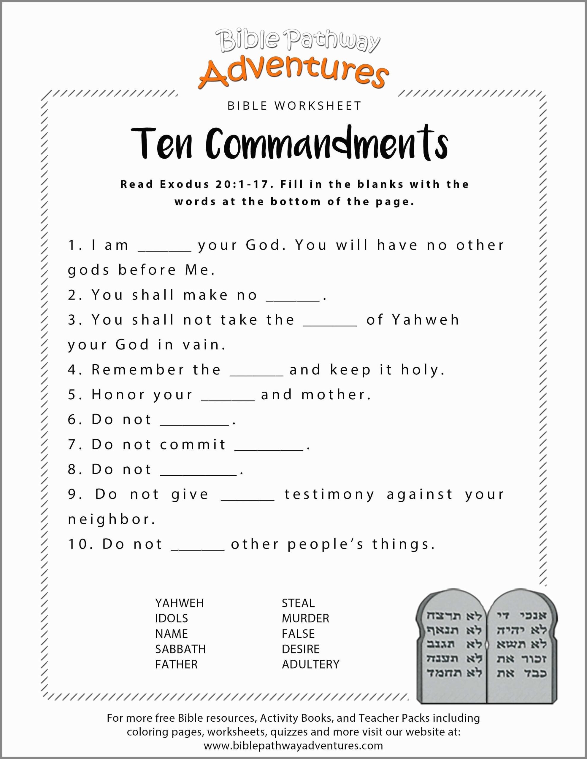 Free Printable Religious Worksheets