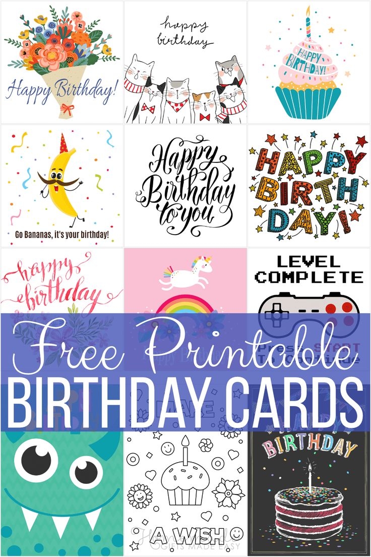 Printable Birthday Card Templates