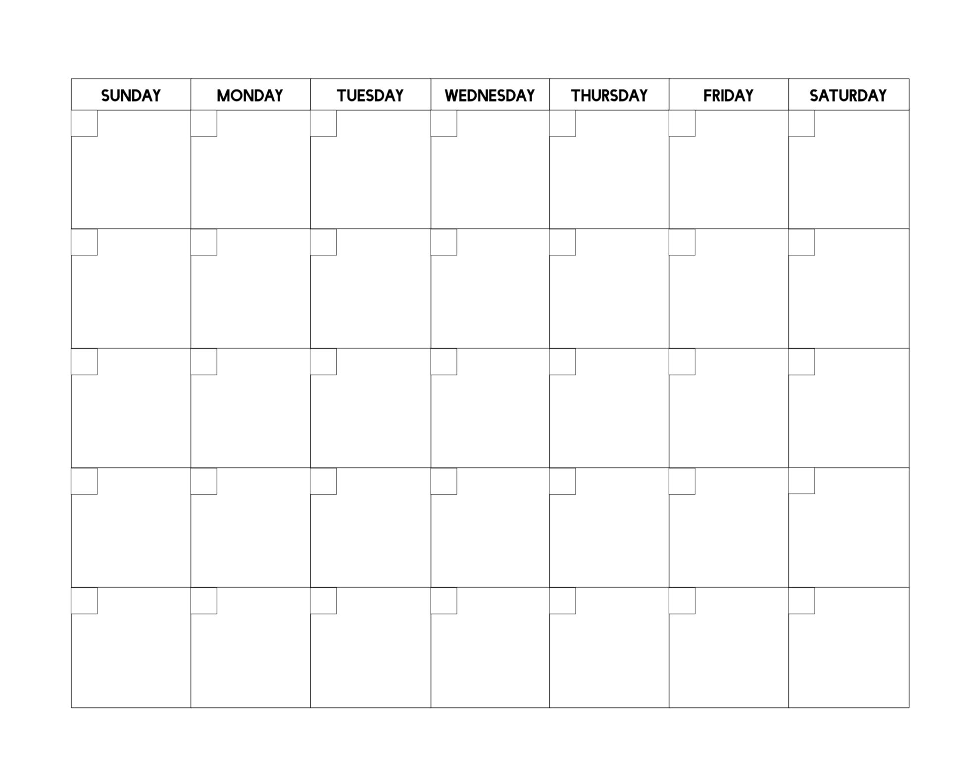 Blank Printable Calendar'