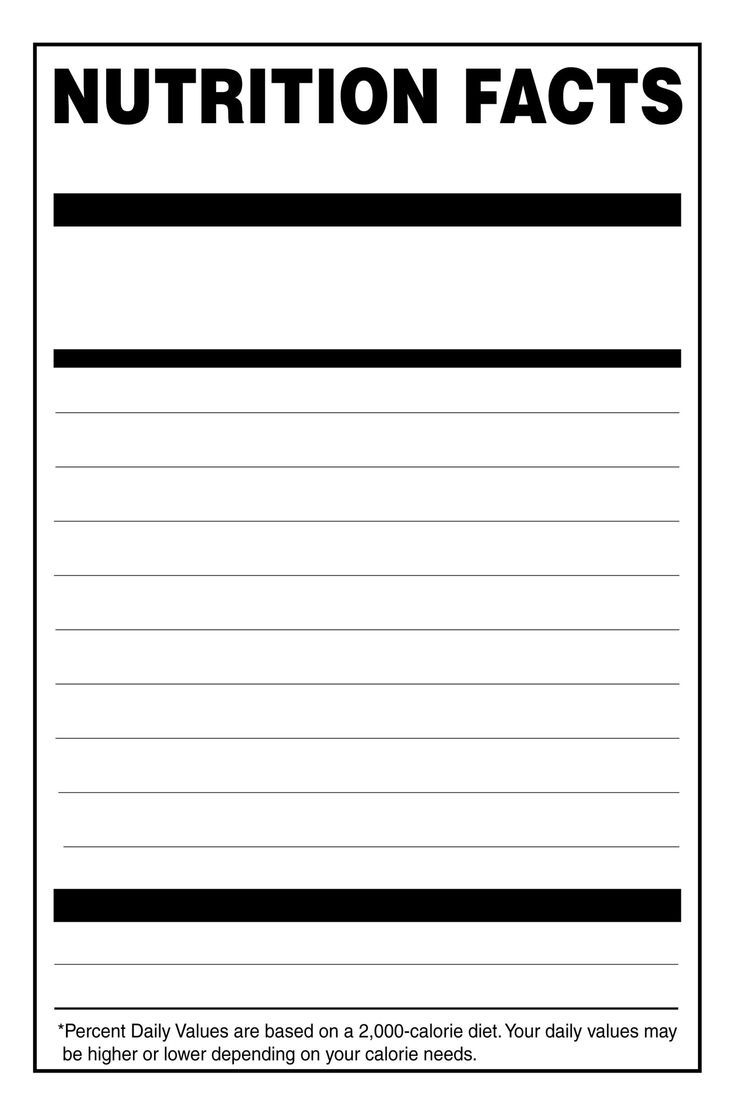 Free Printable Nutrition Information