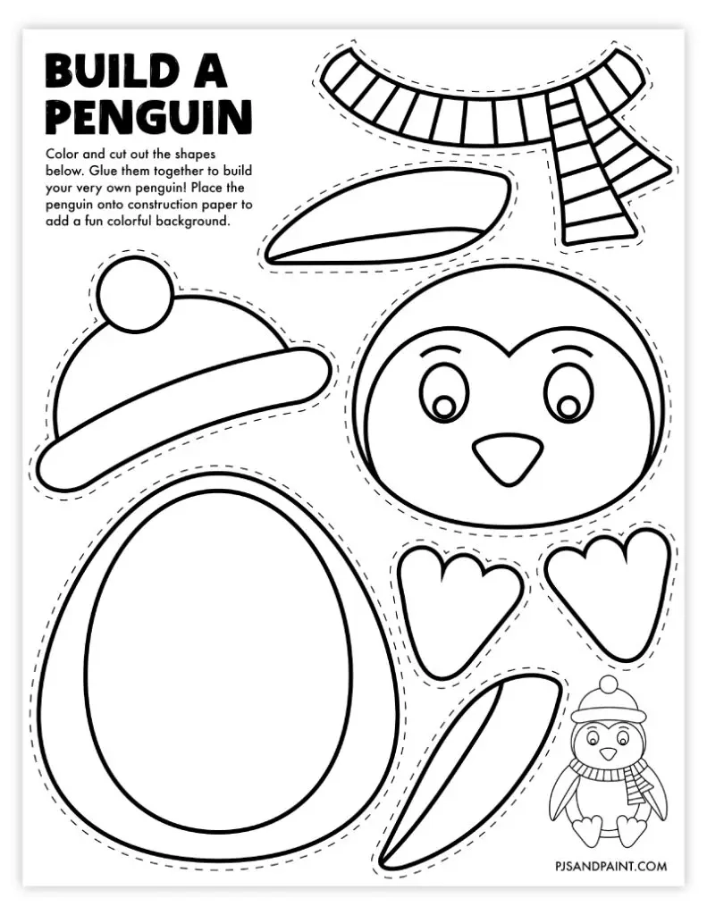 Printable Cut Out Penguin Template