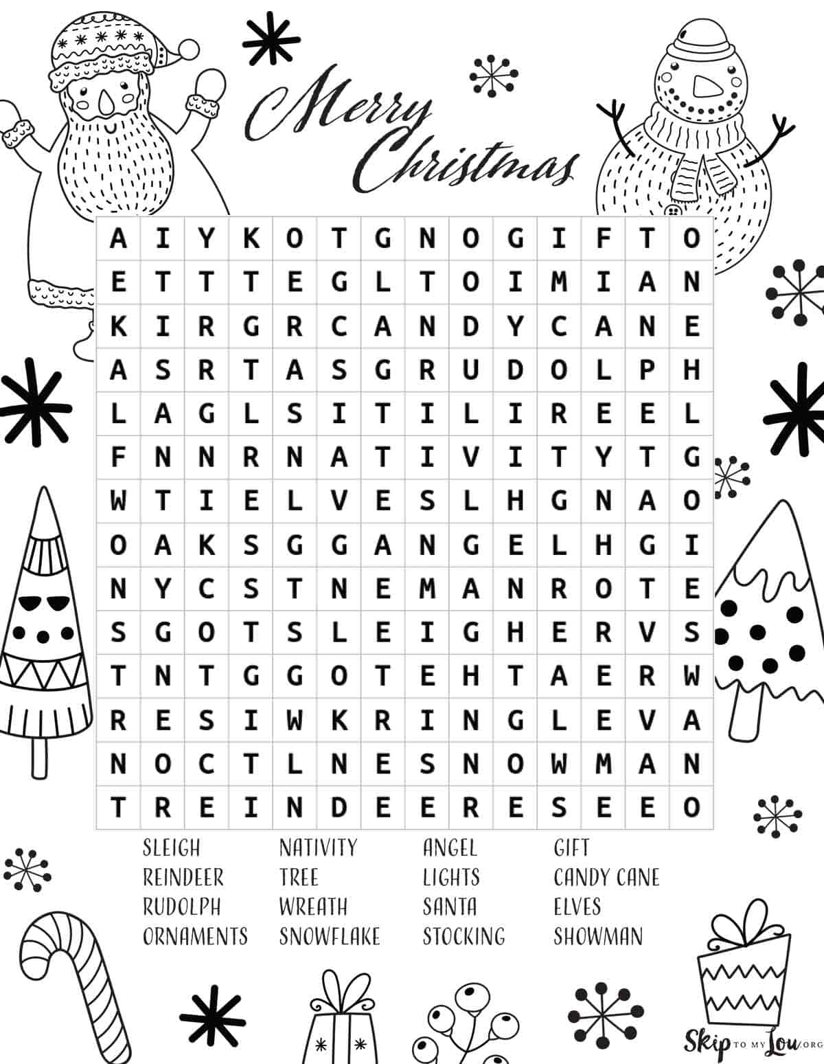 Free Printable Christmas Word Puzzles Worksheets Library