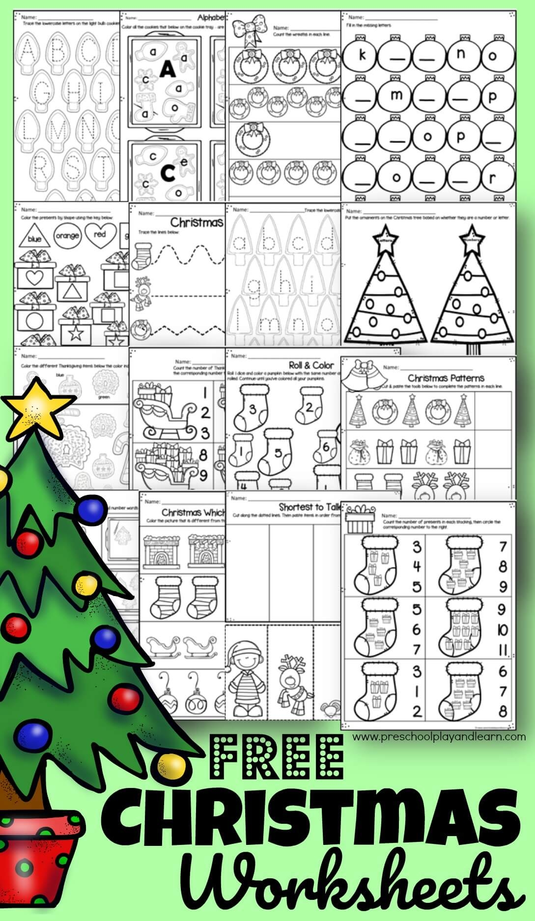 Free Printable Preschool Holiday Worksheets