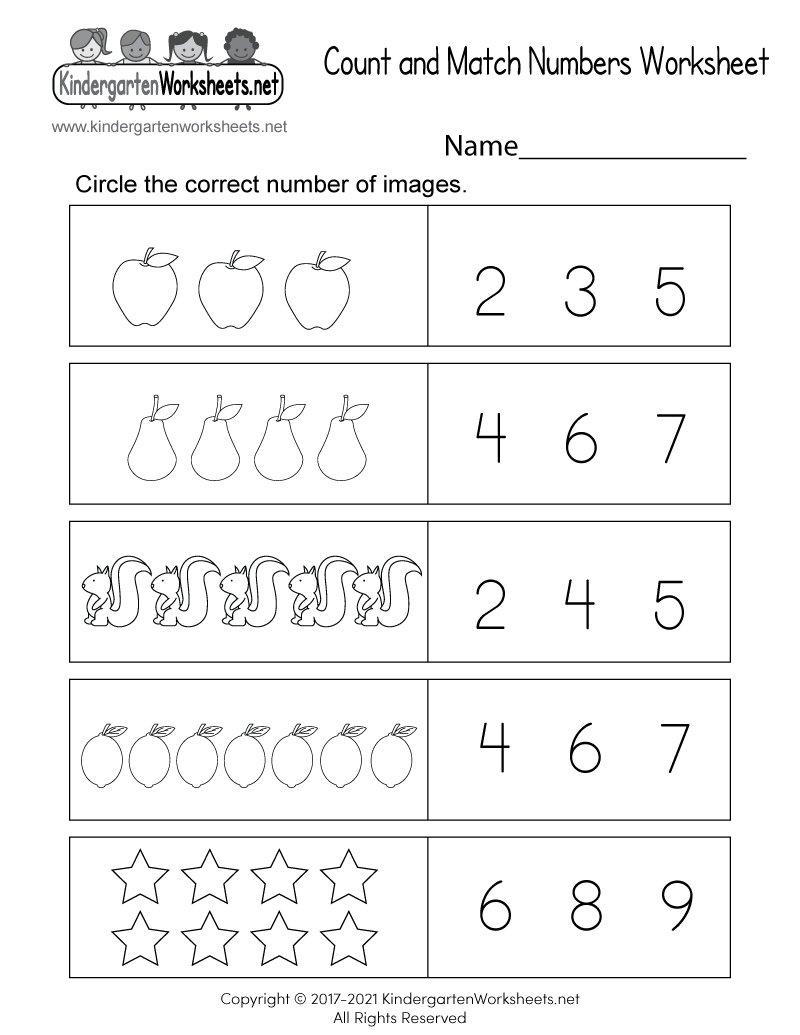 Free Printable Number Worksheets Kindergarten