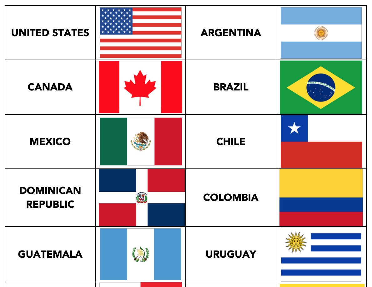 FREE PRINTABLE Country Flags With Names STOP READ GO