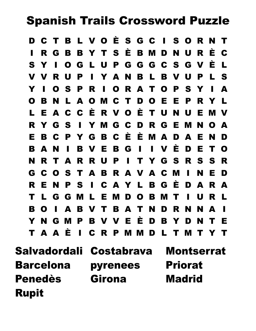 Printable Crossword Puzzles Search