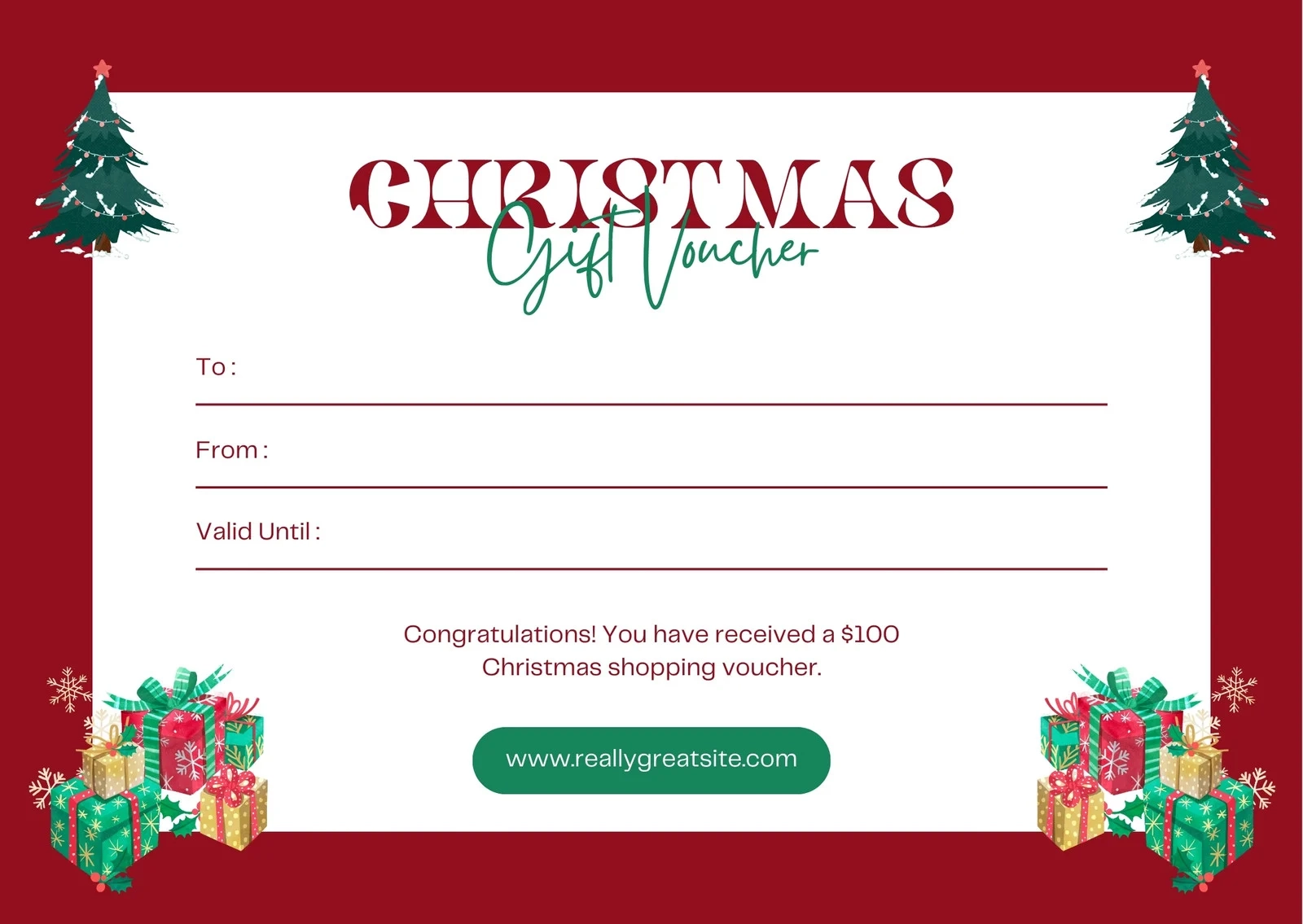 Free Printable Custom Christmas Gift Certificate Templates Canva
