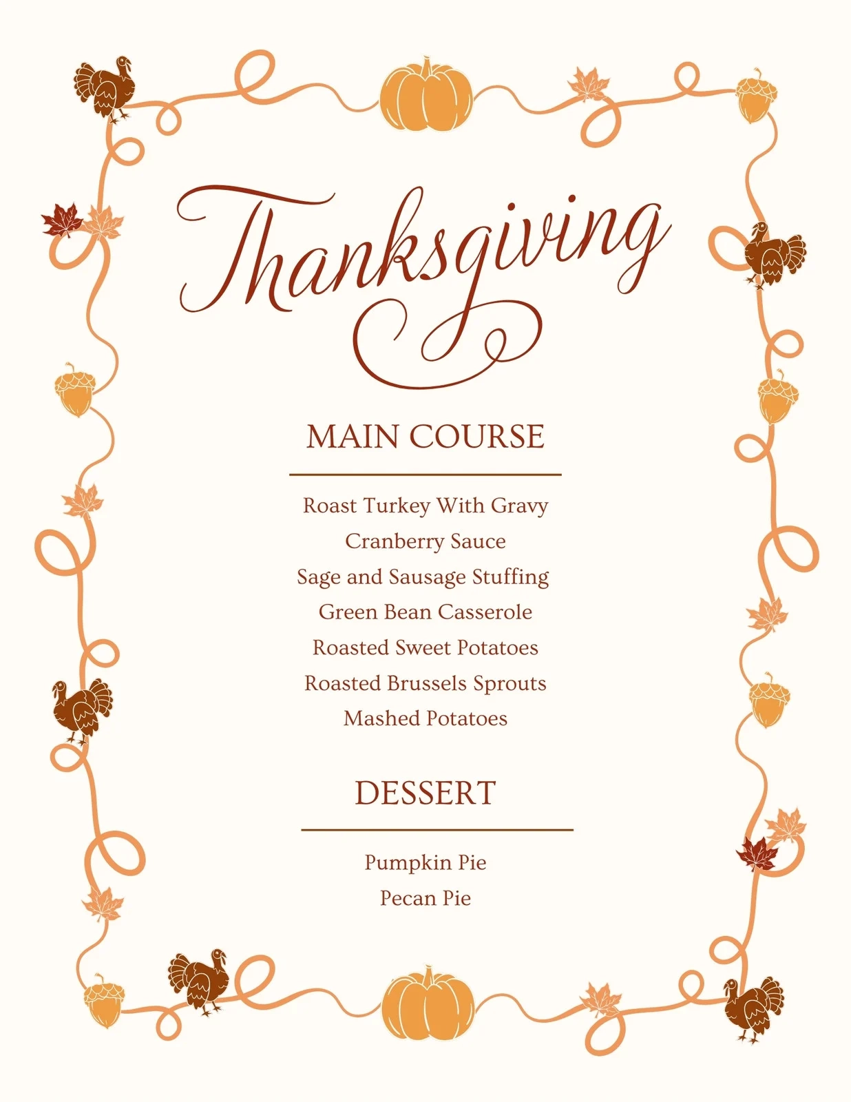 Thanksgiving Template Printable