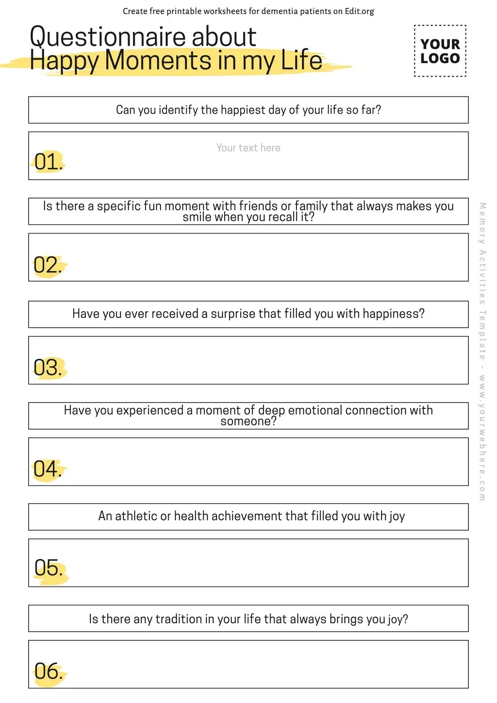 Free Printable Dementia Activities
