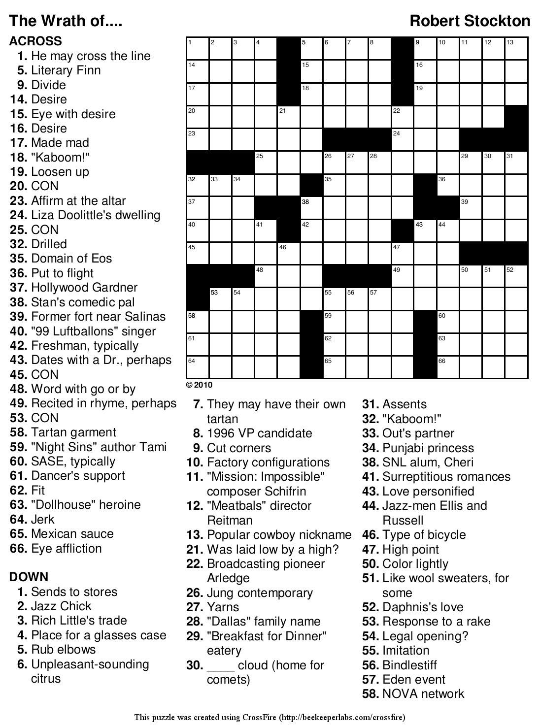 Beginner Printable Crossword Puzzles