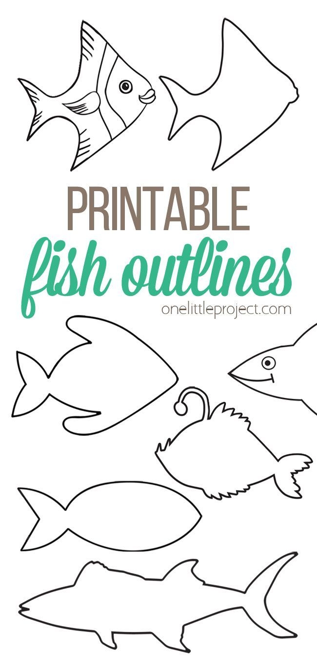Free Printable Fish Outline Pages Fish Templates One Little 