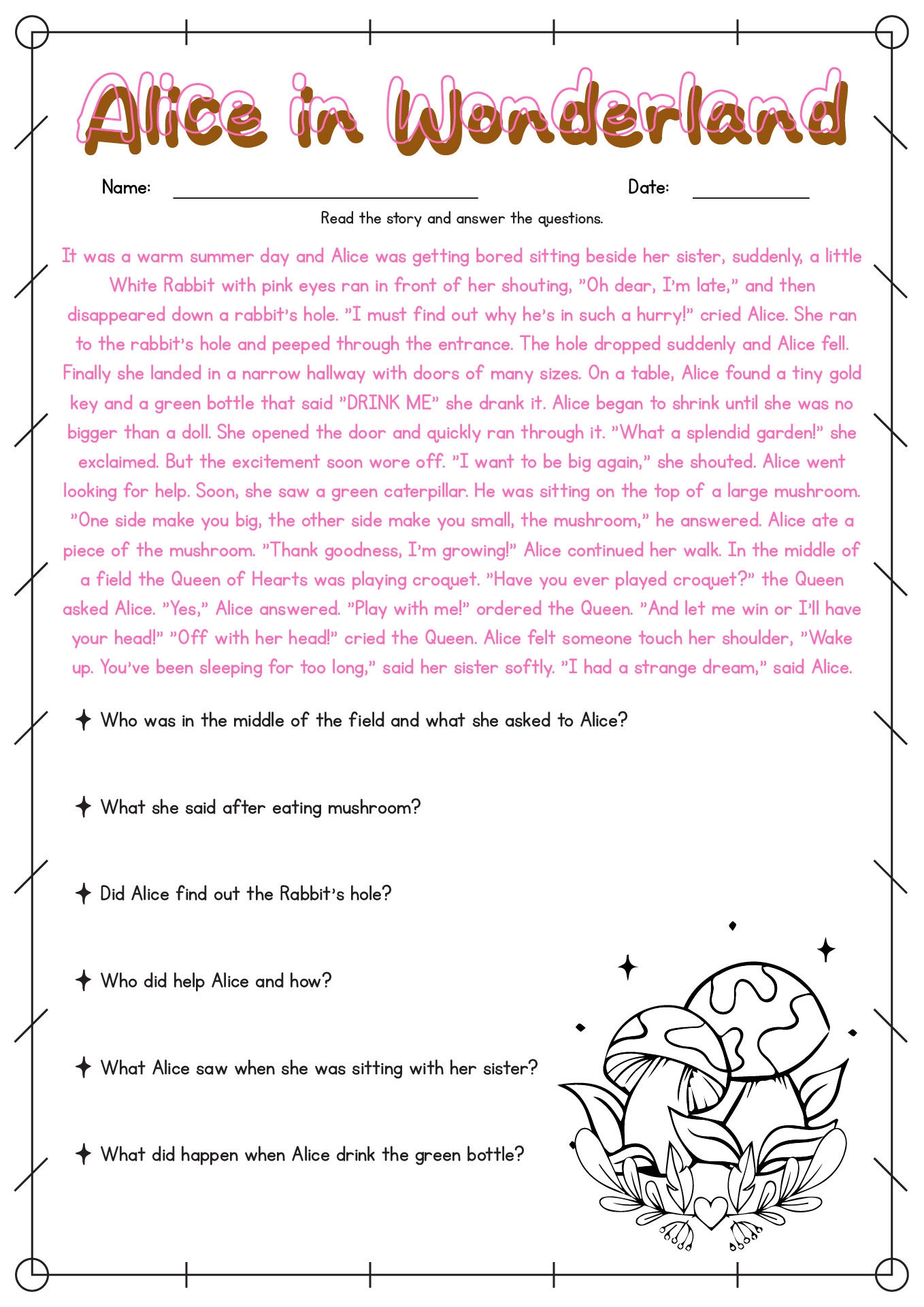 Free Printable 4th Grade Reading Comprehension Worksheets