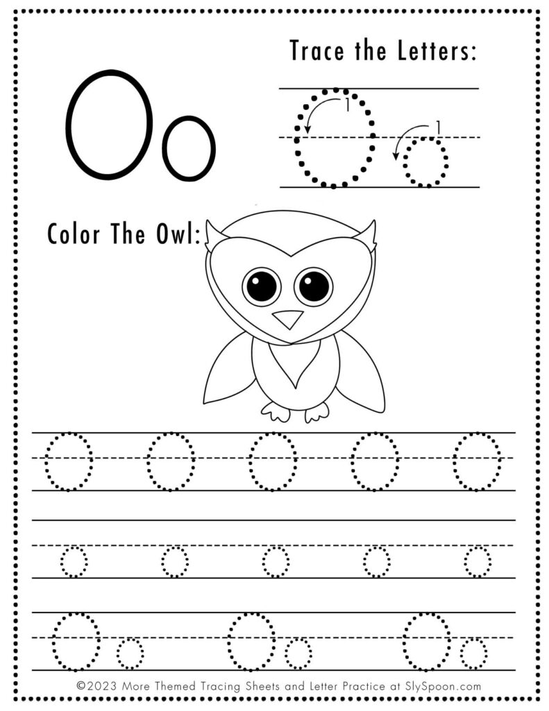 Free Printable Halloween Themed Letter O Tracing Worksheet Sly 