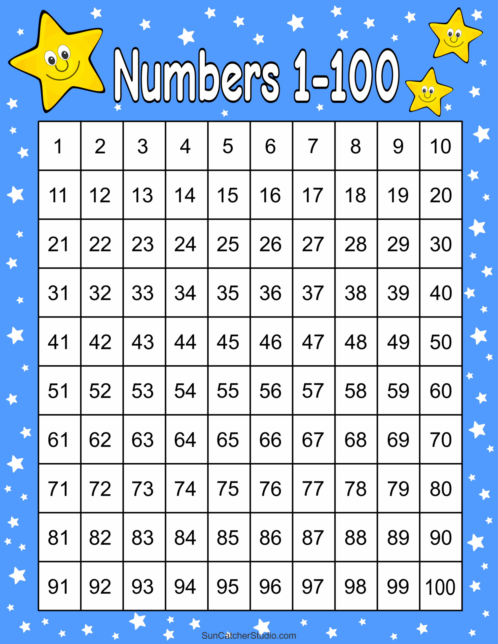 Free Printable Hundreds Charts Numbers 1 To 100 DIY Projects 