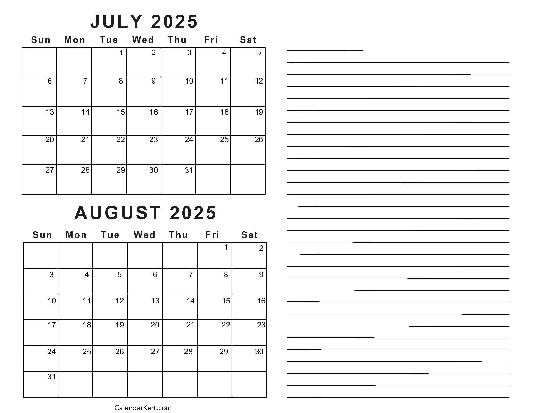 Blank Bimonthly Printable Calendar