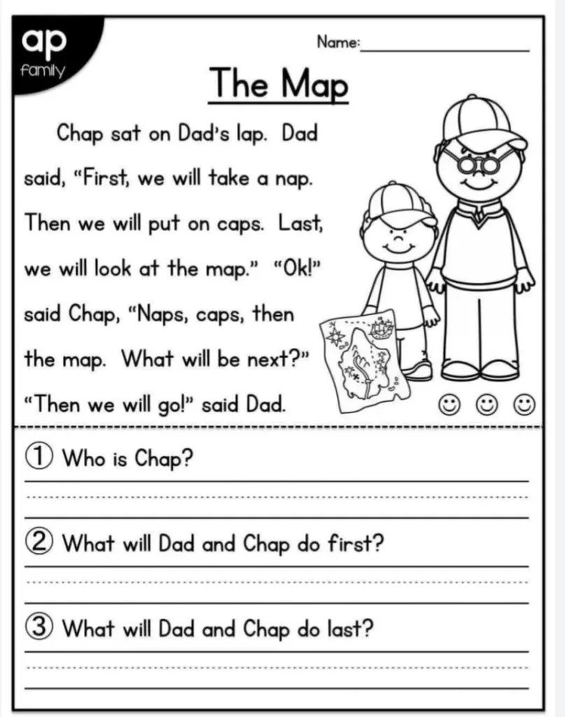 Free Printable Kindergarten Reading Worksheets Activity School 