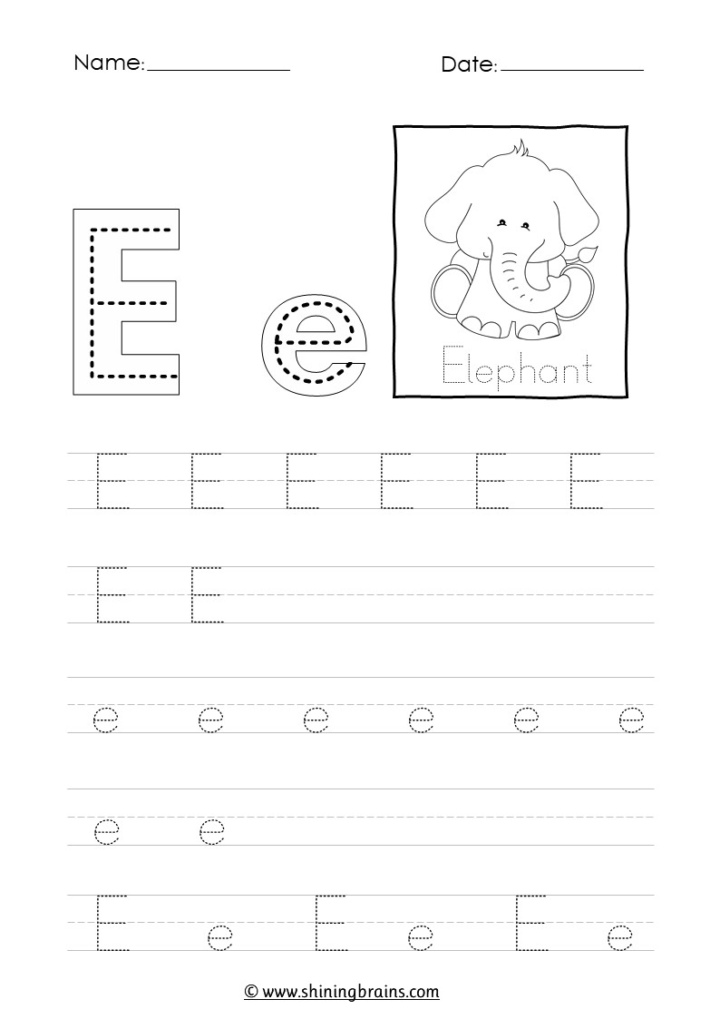 Free Printable Letter E Tracing Worksheets Worksheets Library