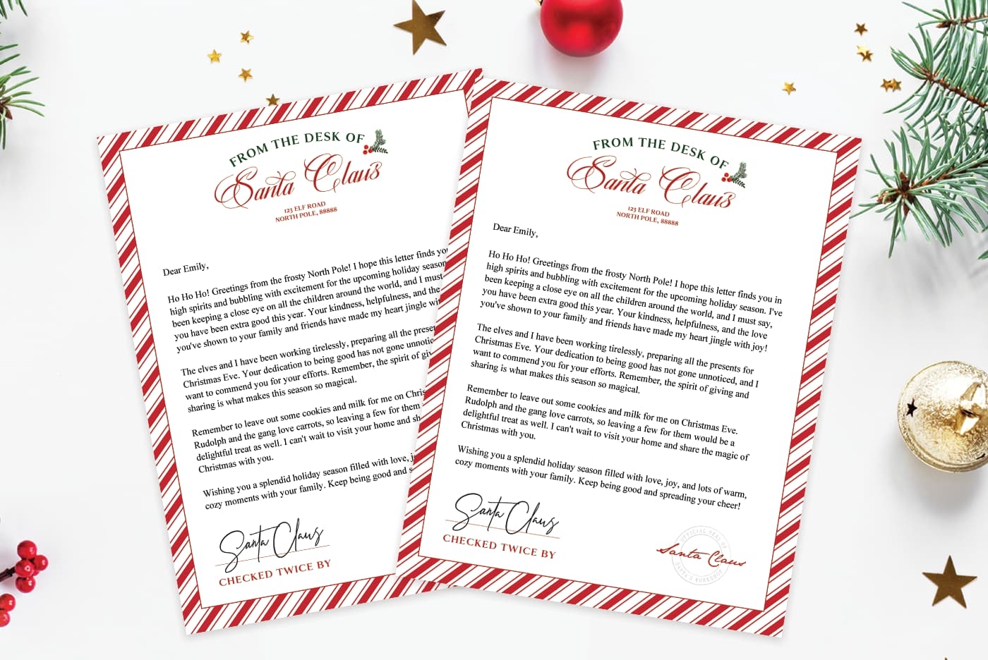Free Template Letter From Santa Printable