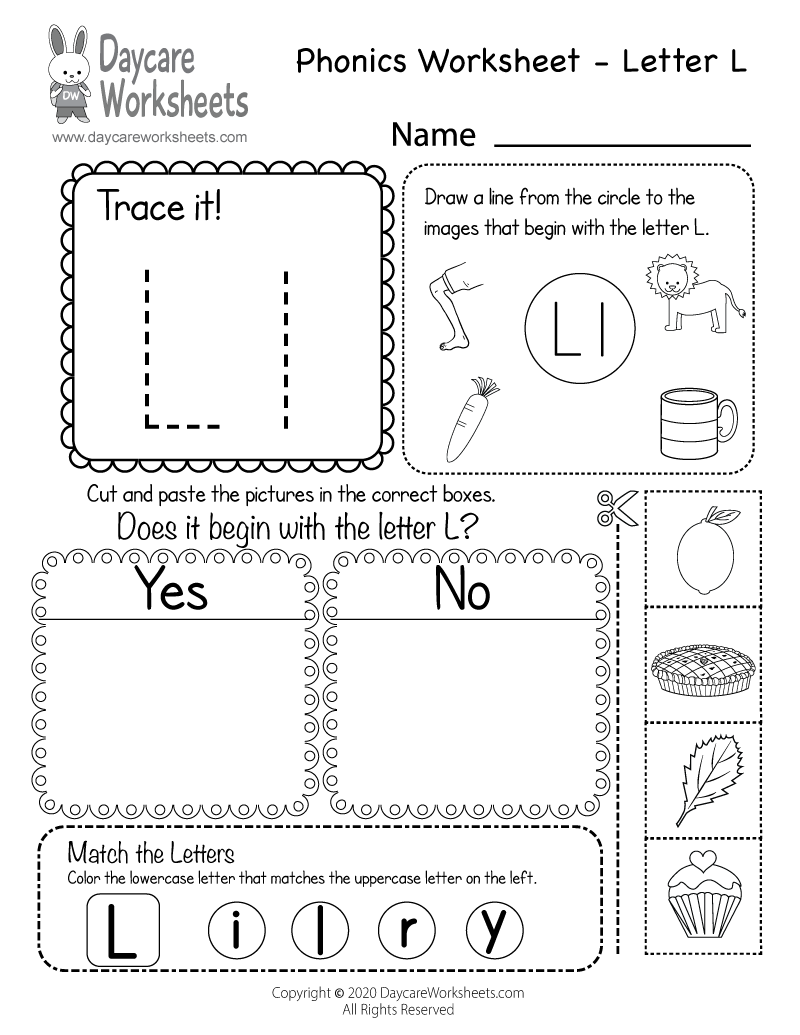 Printable Letter L Worksheets For Preschool