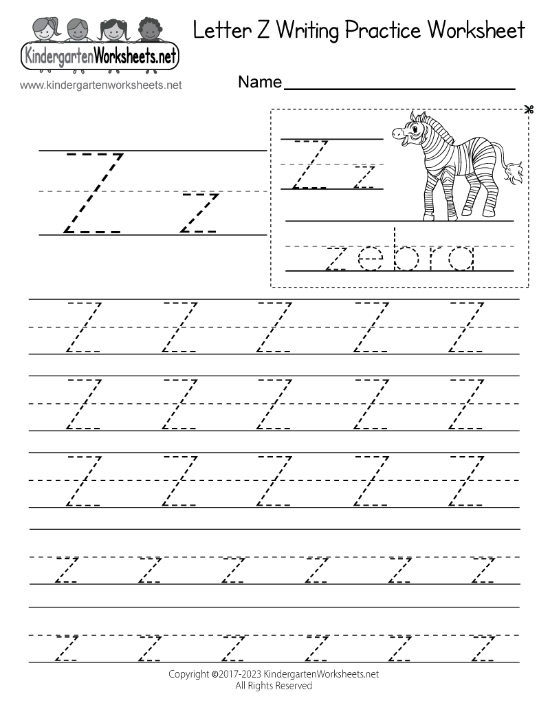 Free Printable Letter Z Worksheets For Kindergarten