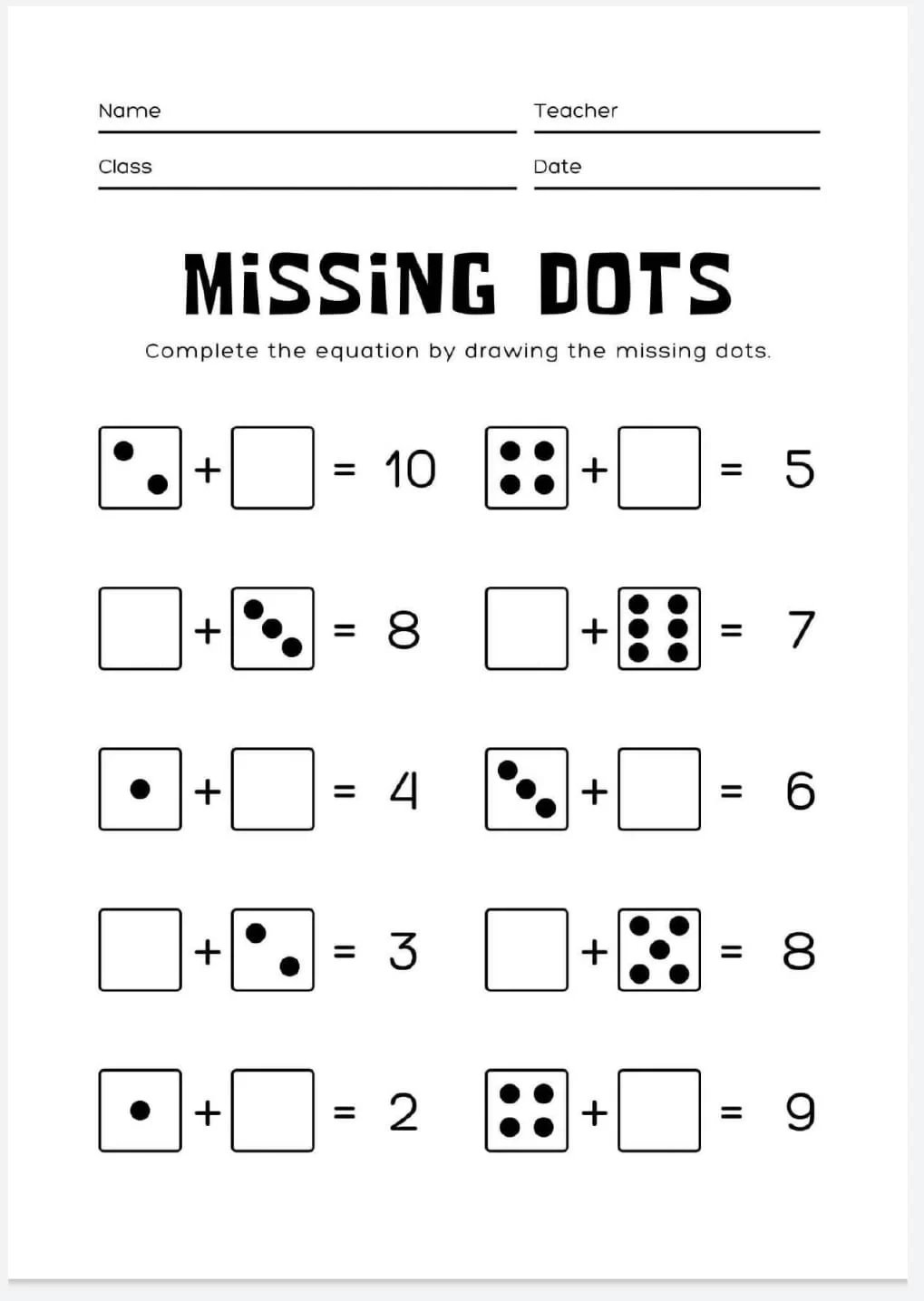 Printable Maths Worksheets Year 1