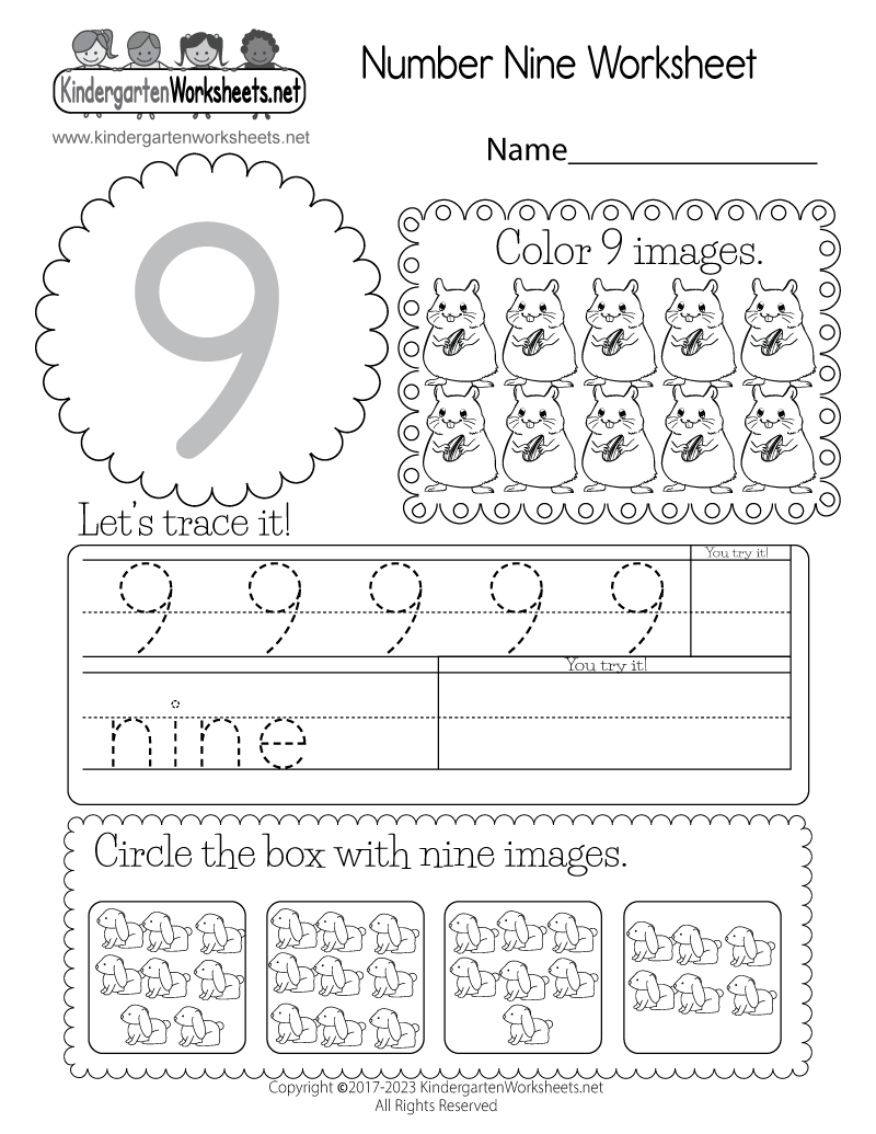 Printable Kindergarten Worksheets Numbers