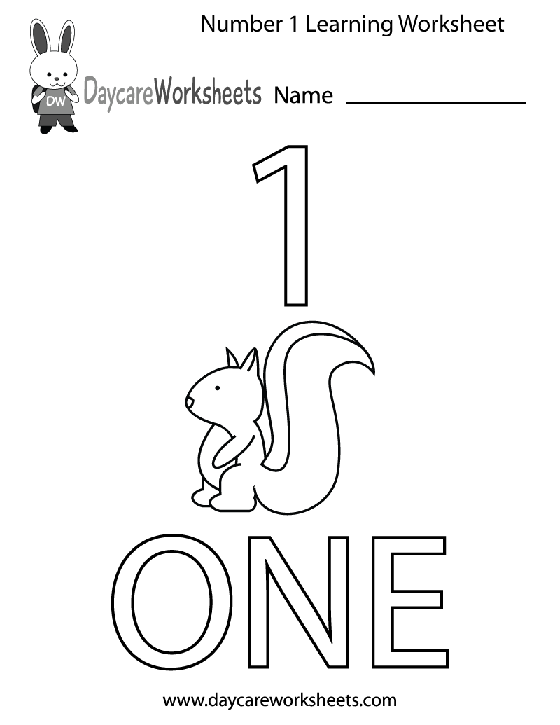 Free Printable Number 1 Worksheets