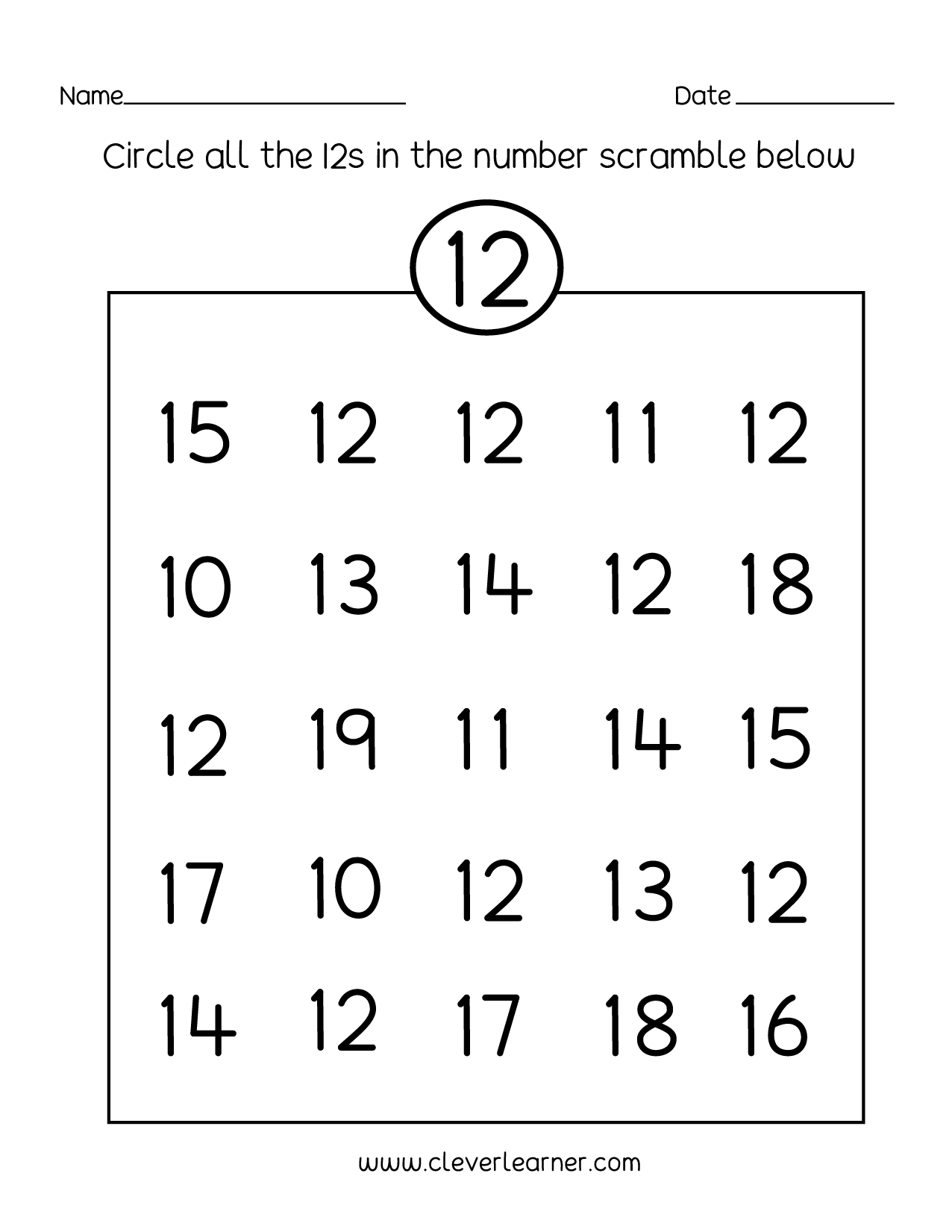 Free Printable Number Worksheet For K 12 Download Free Printable 