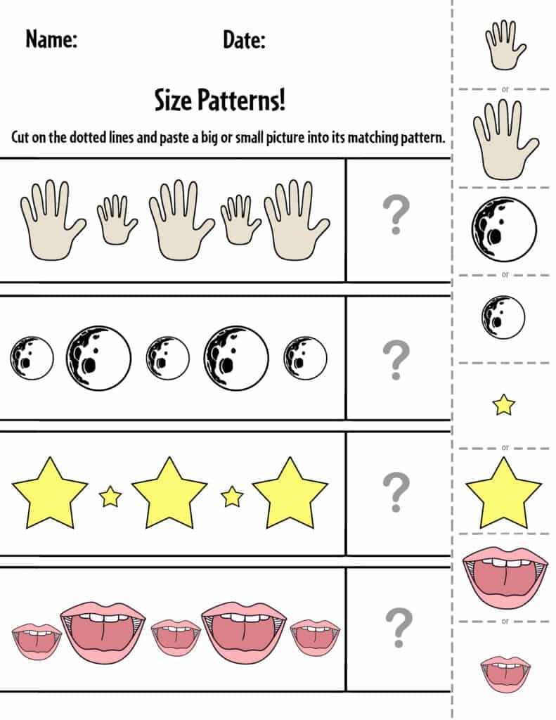 Free Printable Pattern Worksheets Preschool