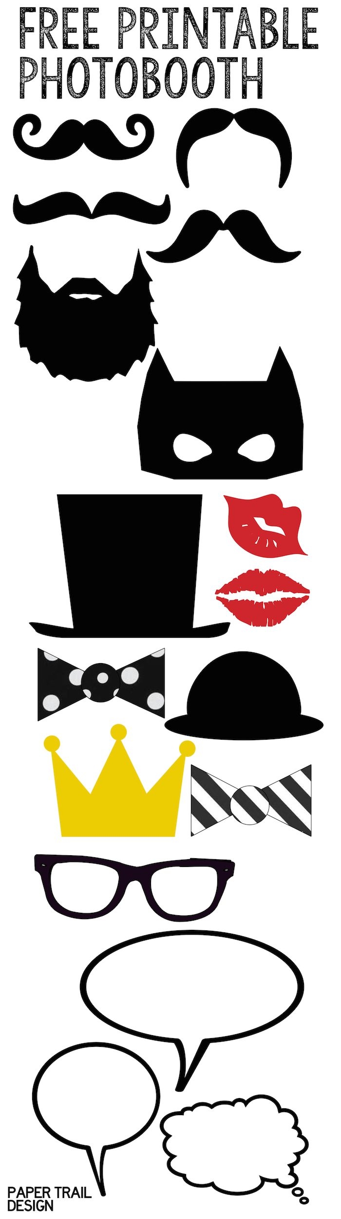 Free Printable Photo Booth Props Paper Trail Design