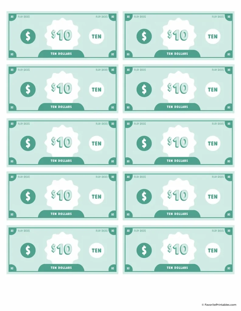 Free Printable Classroom Money Template