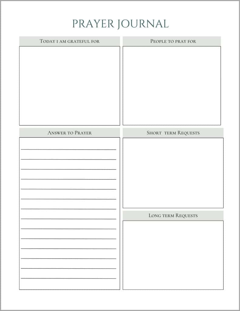 Free Printable Prayer Sheet Template