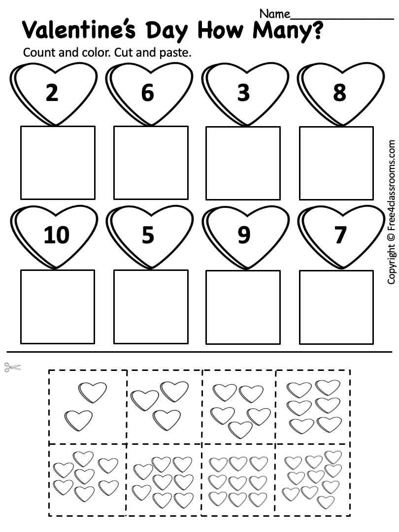 Valentine's Day Worksheets Printable
