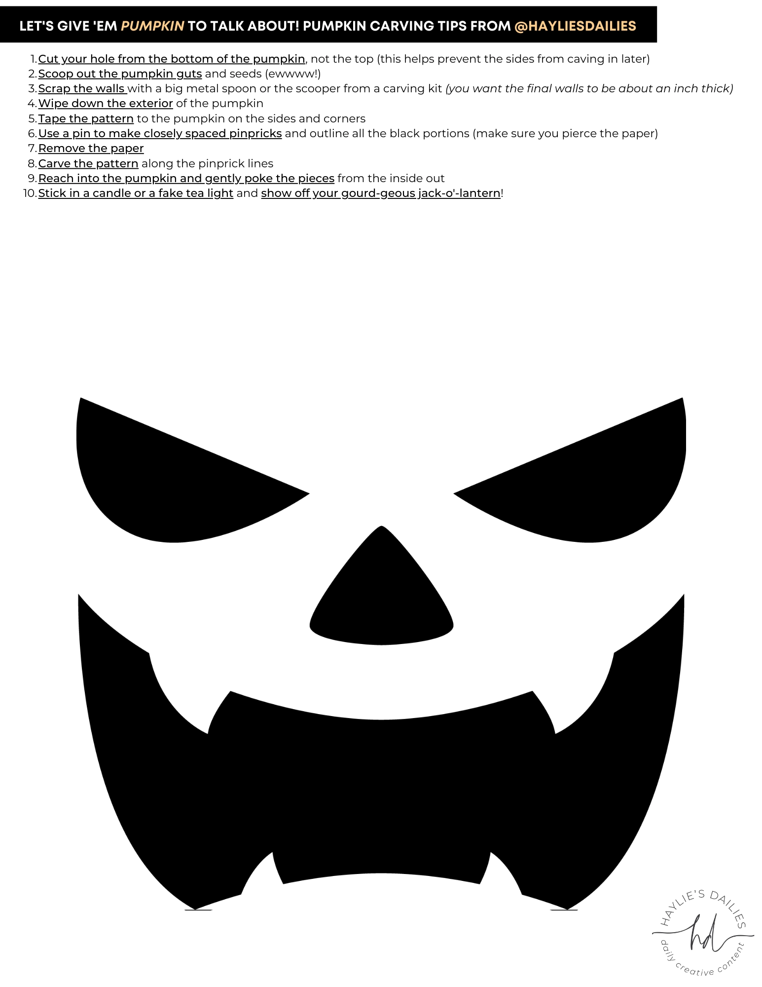 Free Printable Jack O Lantern Face Template