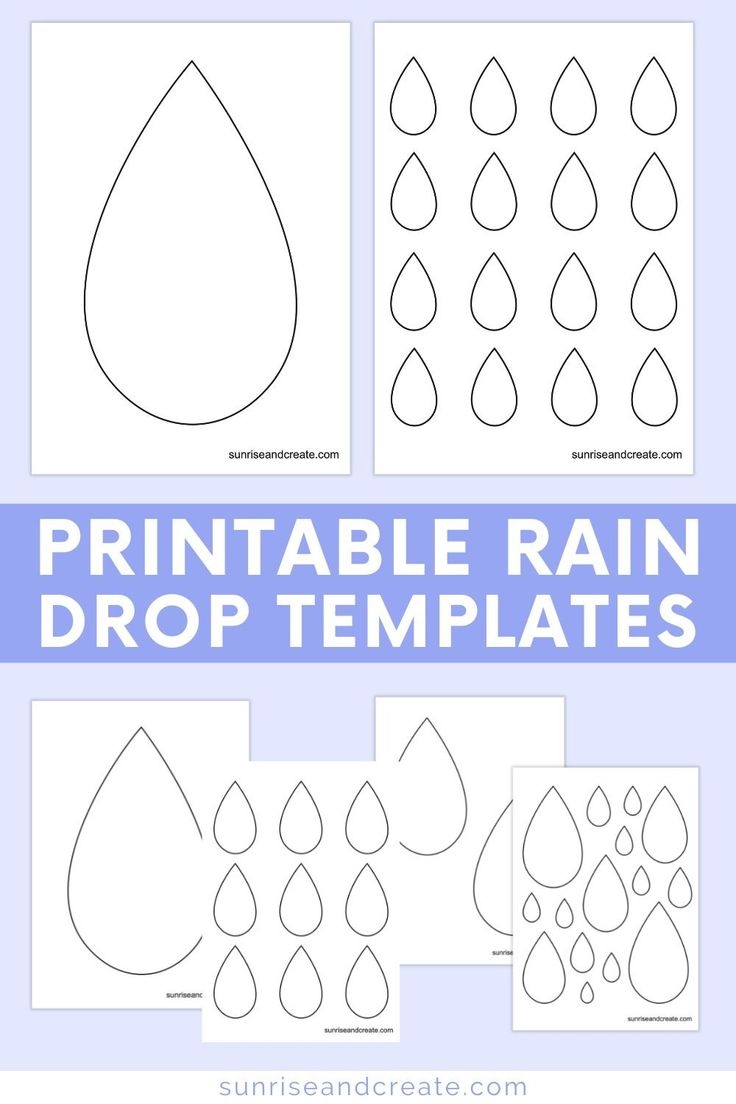 Raindrop Template Printable