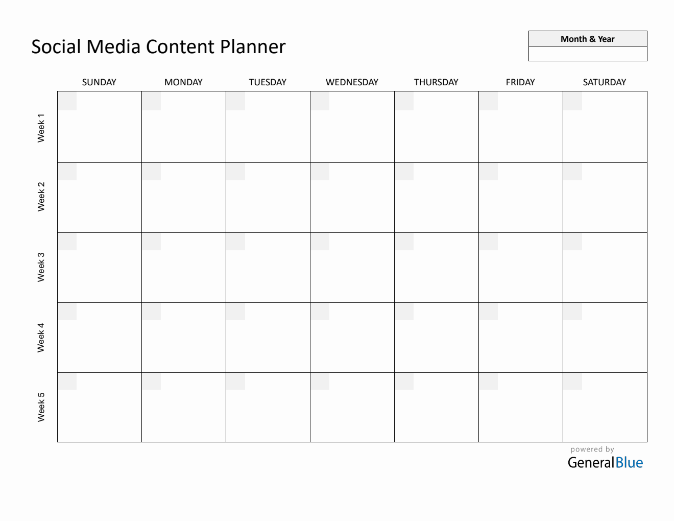 Free Printable Social Media Calendar amp Planner Template PDF Format