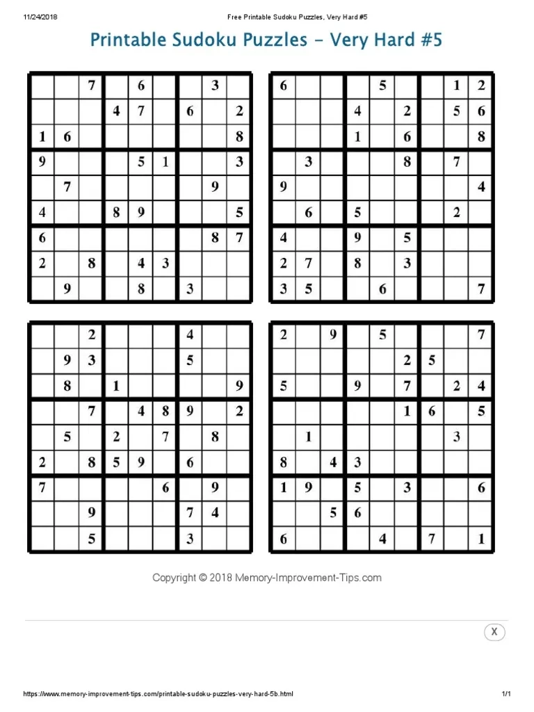 Printable Sudoku Puzzles Krazydad