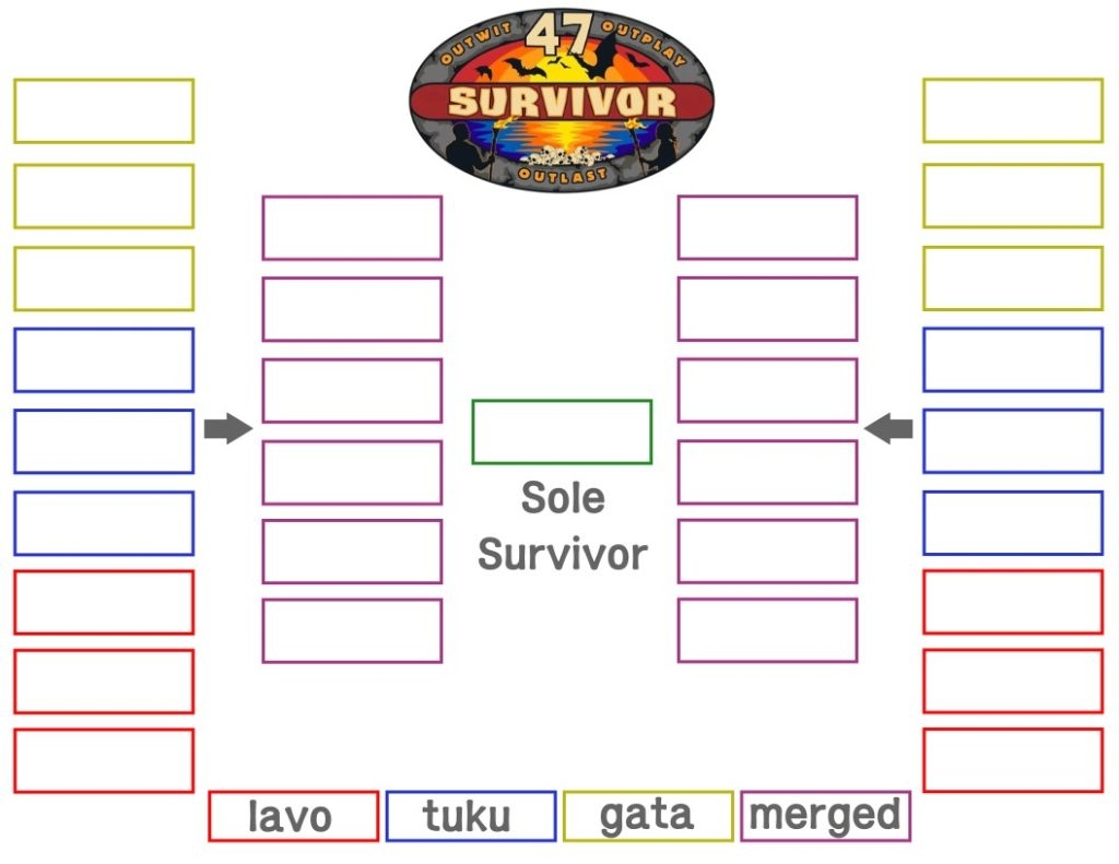 Free Printable Survivor TV Show Bracket Template Blank And 