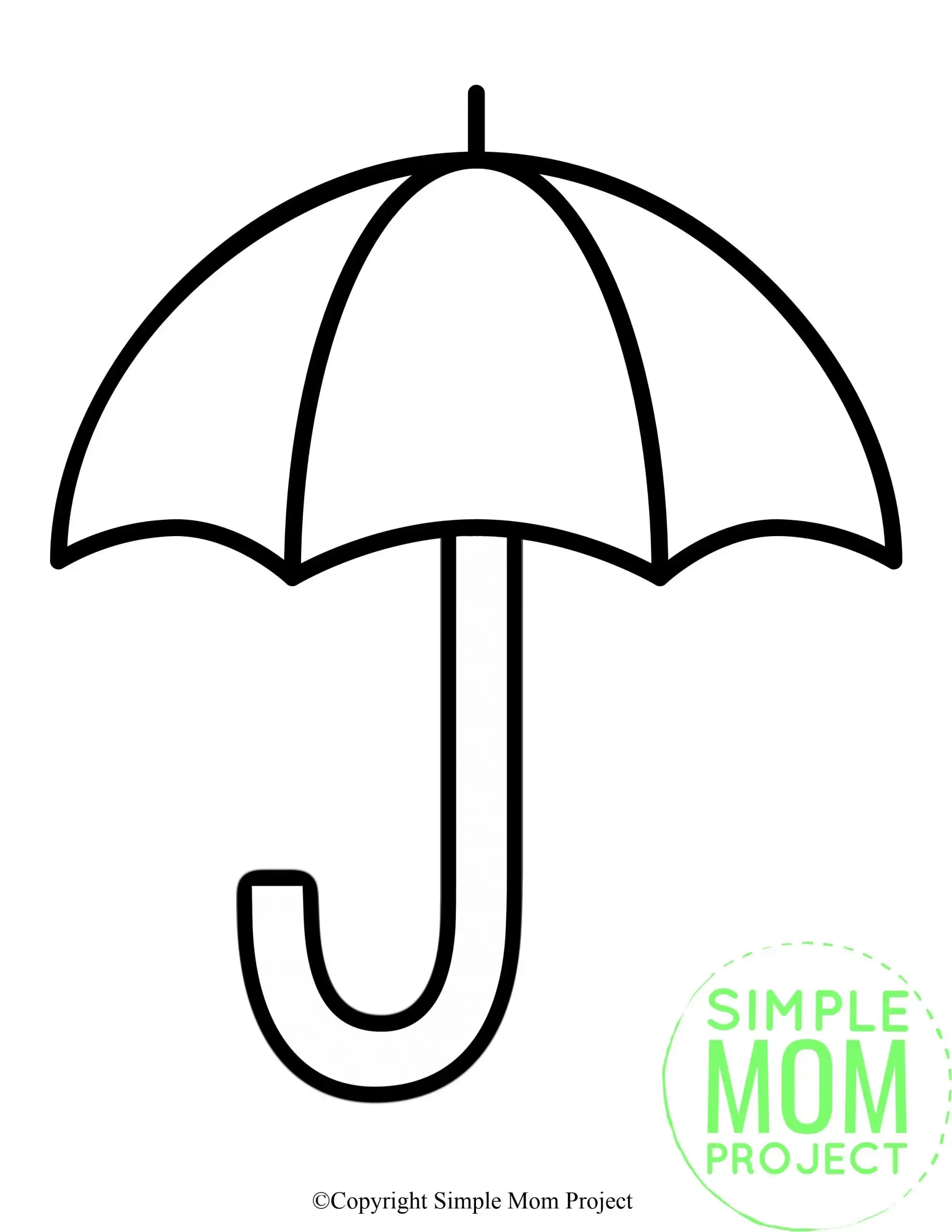 Free Printable Umbrella Template Simple Mom Project Worksheets 