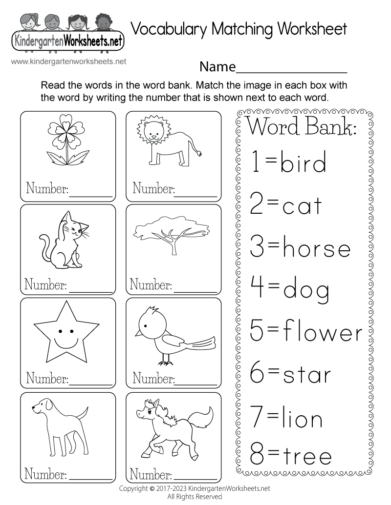 Free Printable Matching Worksheets