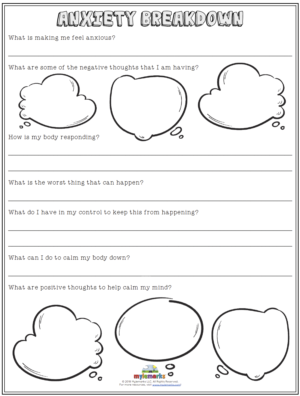 Free Printable Worry Bully Worksheet And Next Comes L 