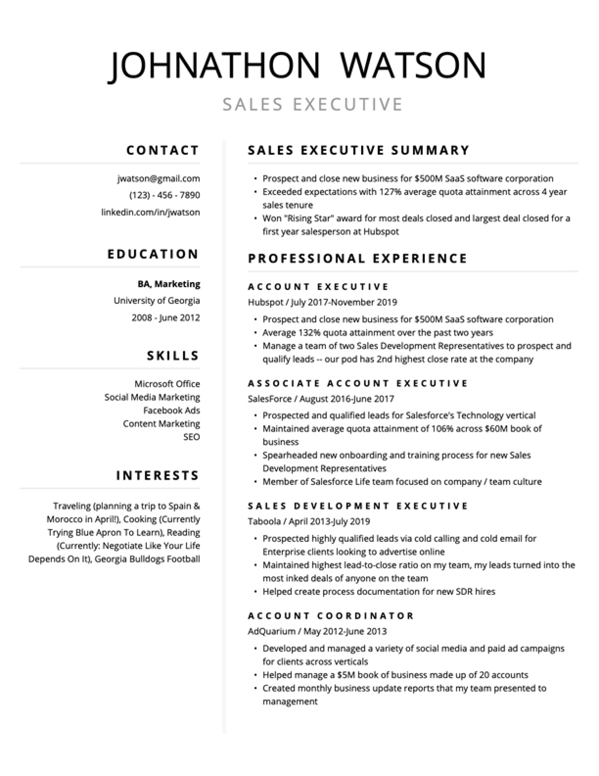 Free And Printable Resume Templates
