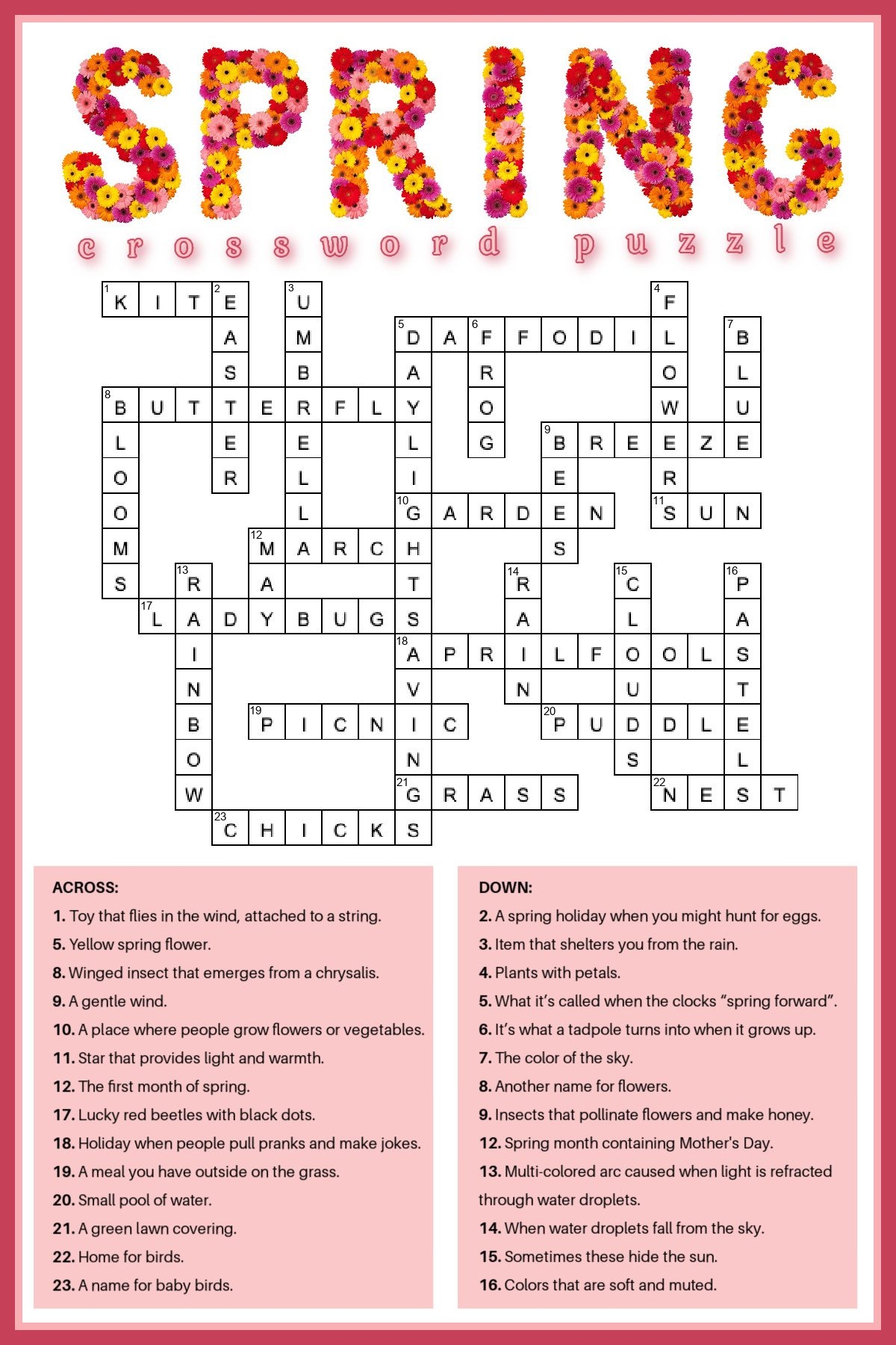 Printable Crosswords With Solutions