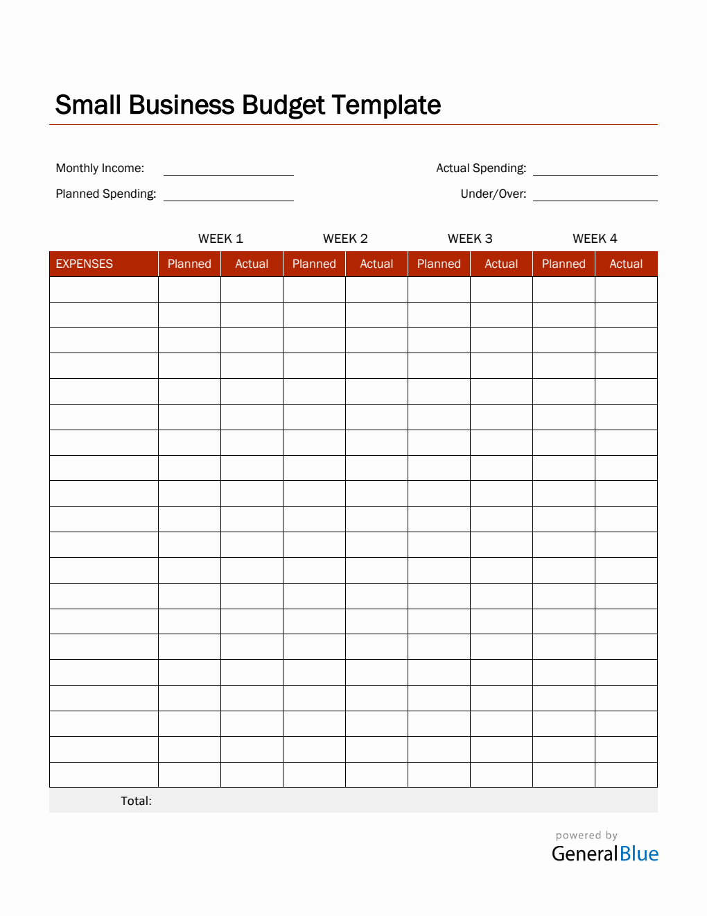 Free Printable Business Expense Worksheets