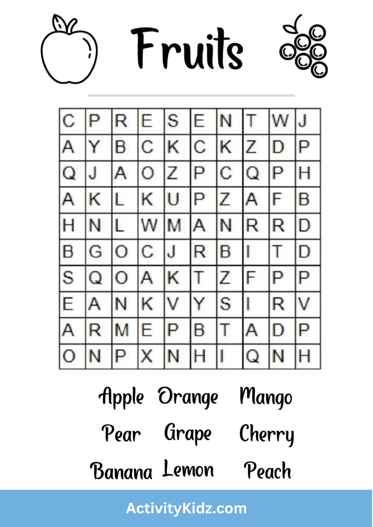 Word Puzzles For Kids Printable