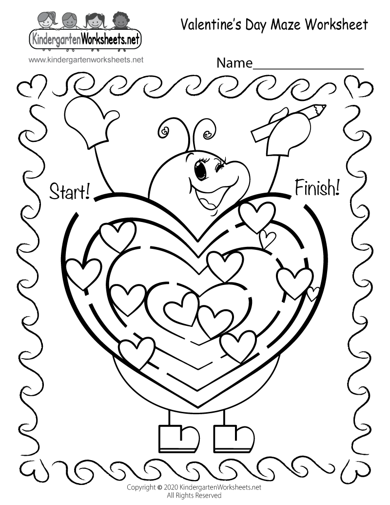 Free Printable Valentines Worksheets For Kids