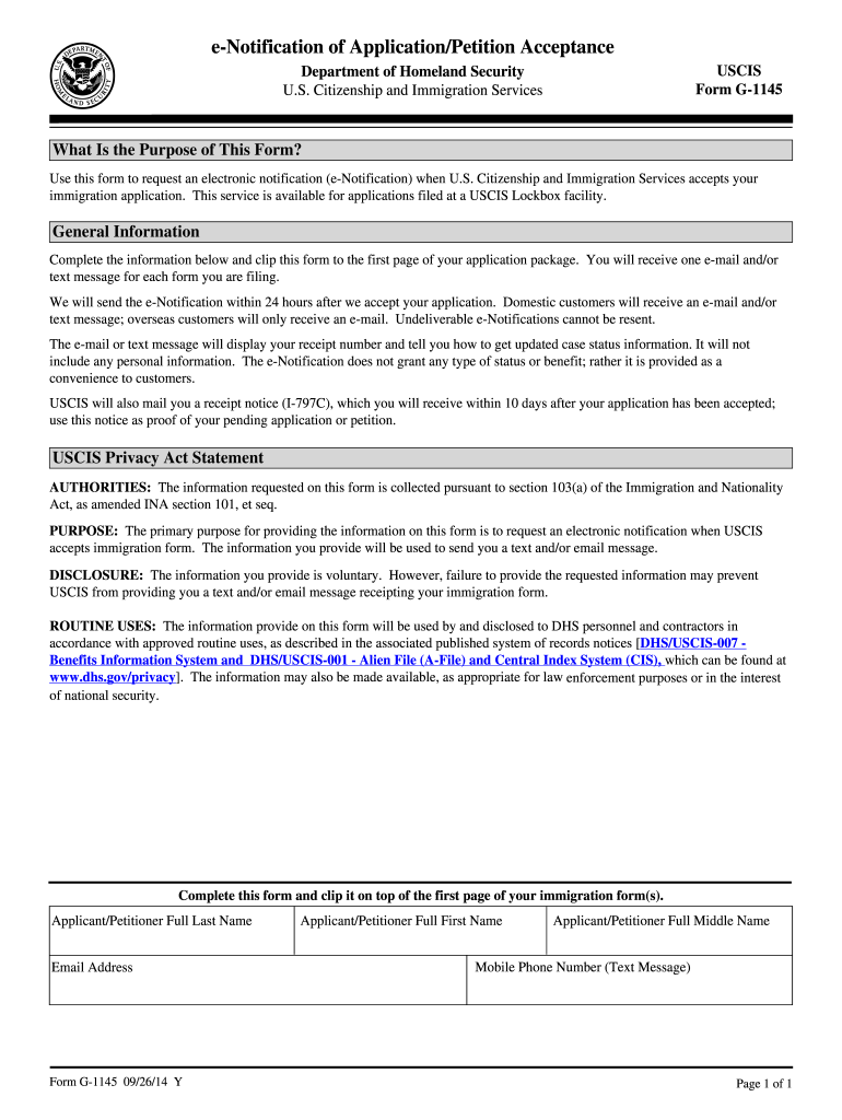 Form G 1145 Printable