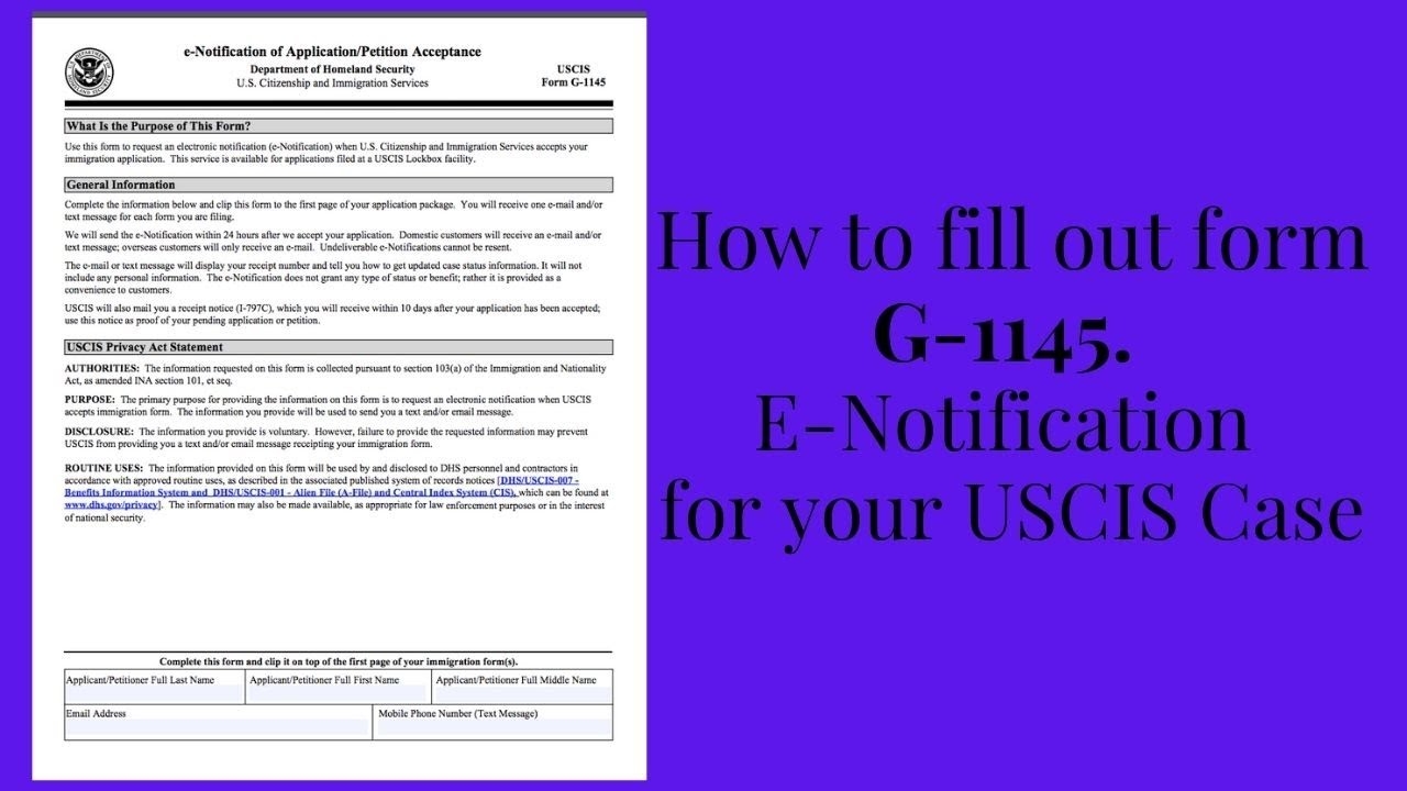 Form G 1145 Uscis Fillable