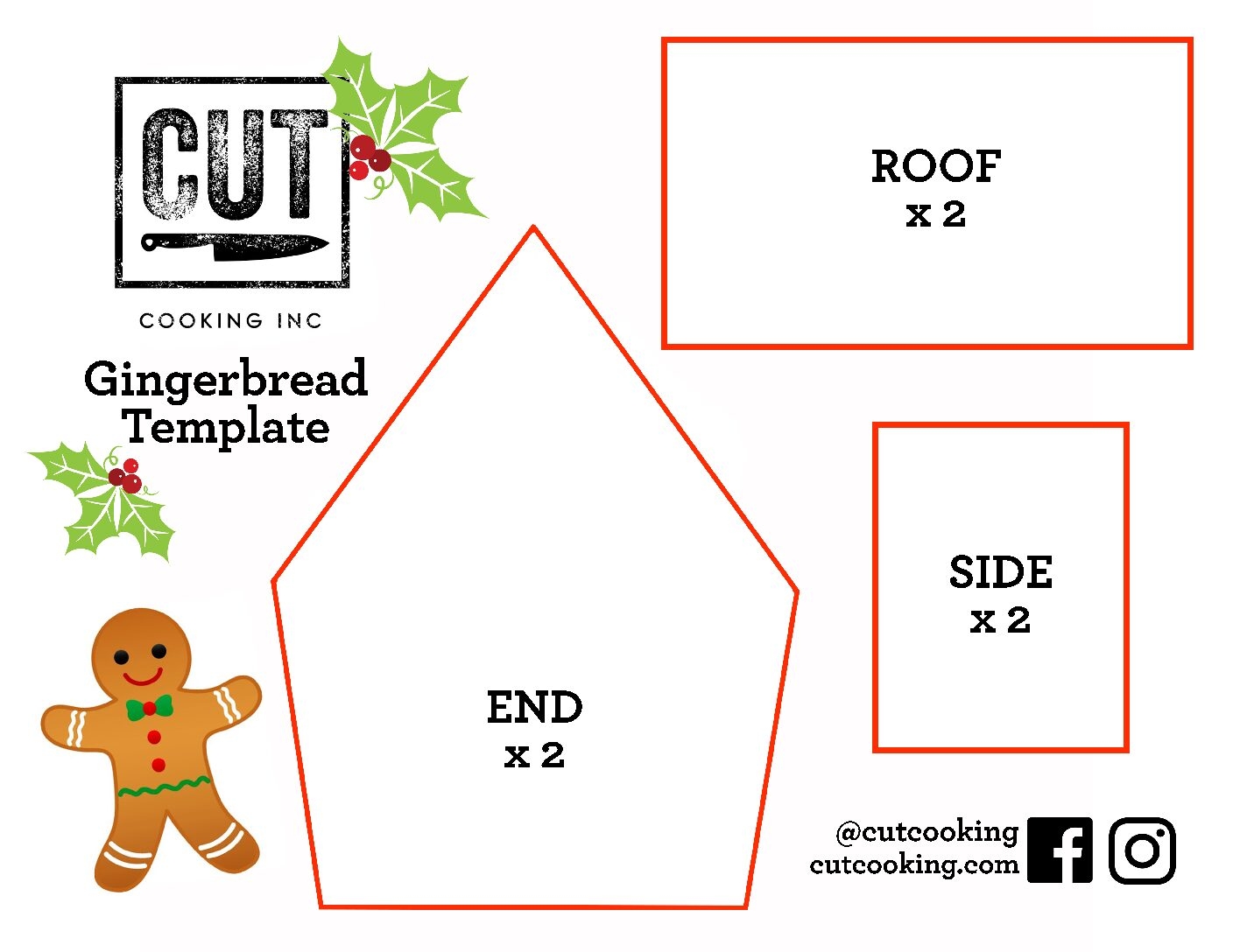Gingerbread House Template Printable Pdf